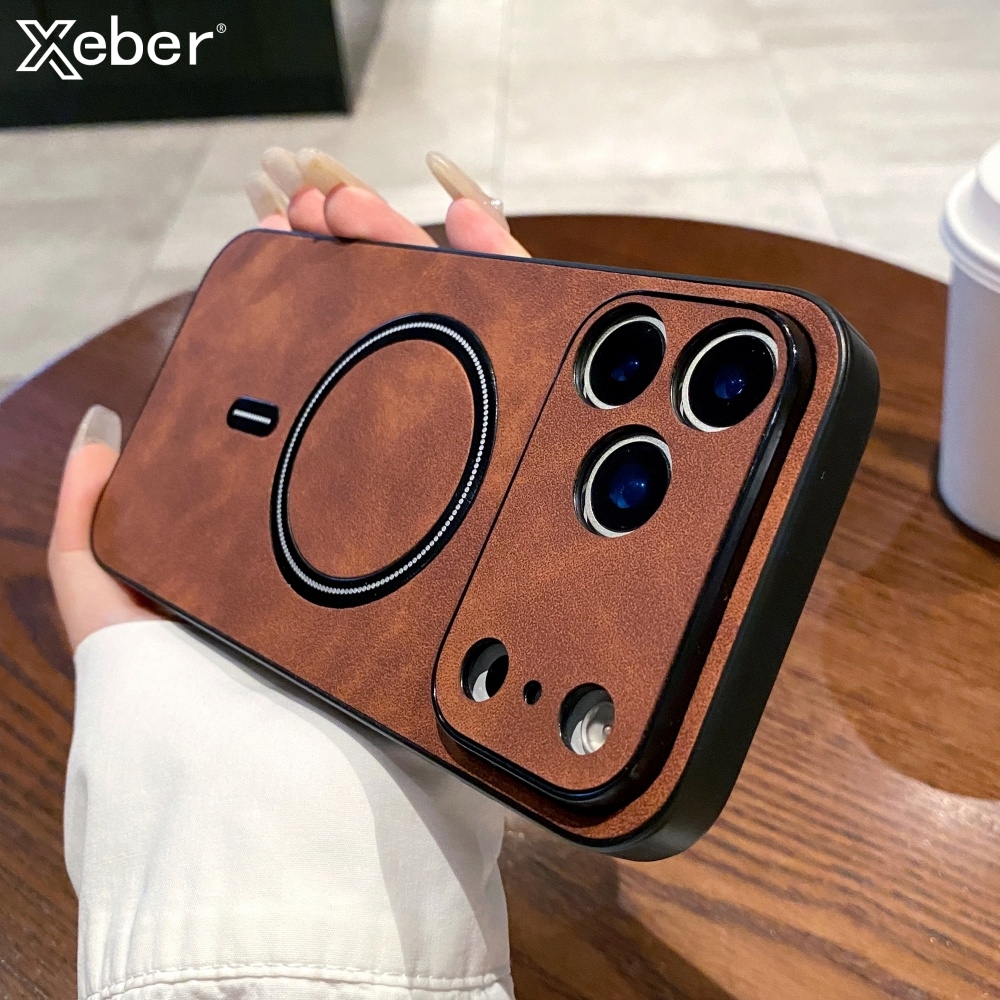 Leather X - Matte Sheepskin Leather Magnetic Case For