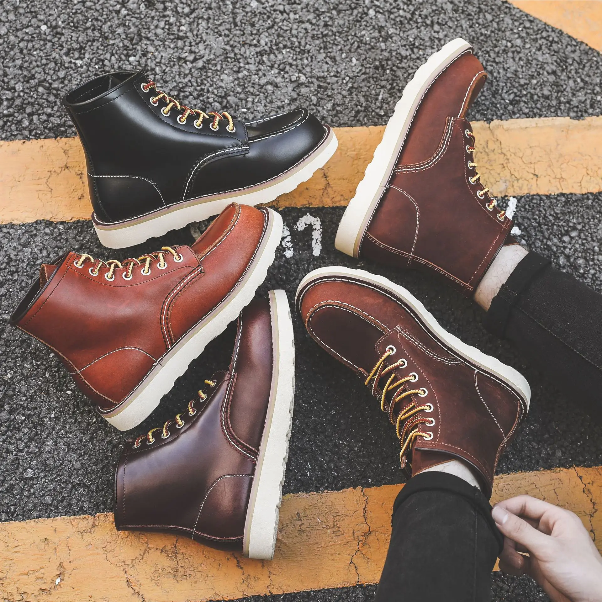 Vintage Leatherwork - Men Spring Winter Casual Shoes Round