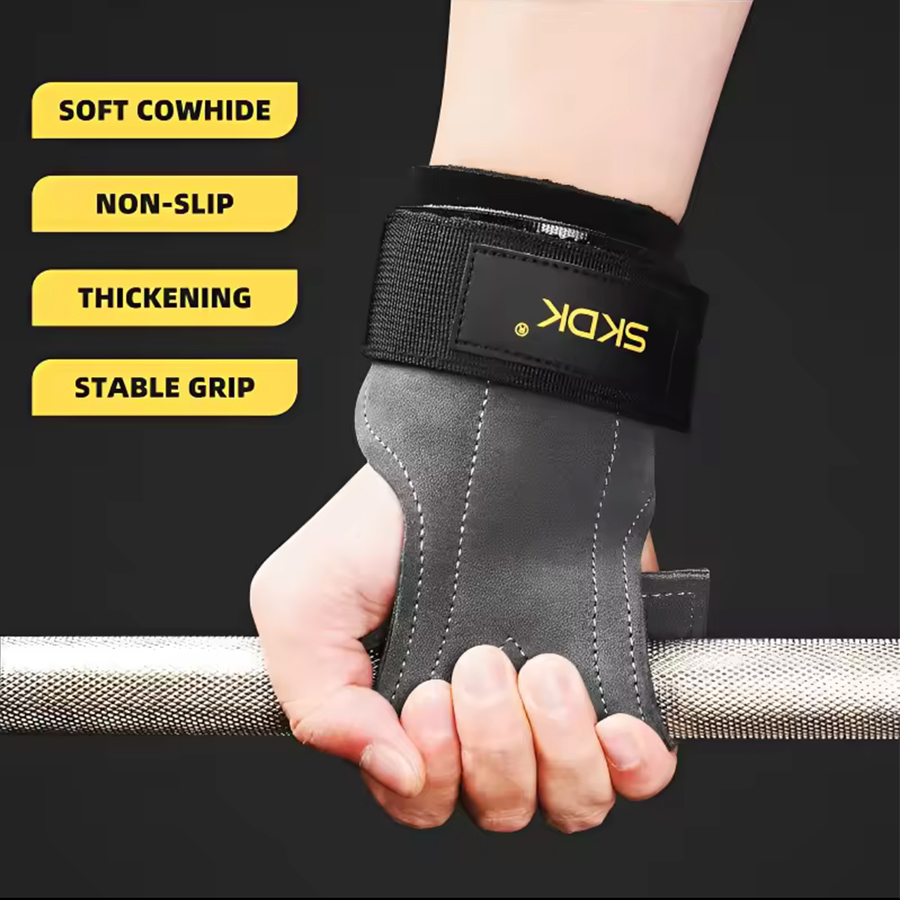 2Pcs Cowhide Gym Gloves Grips  – Leather Workout Belt recenzja i cena