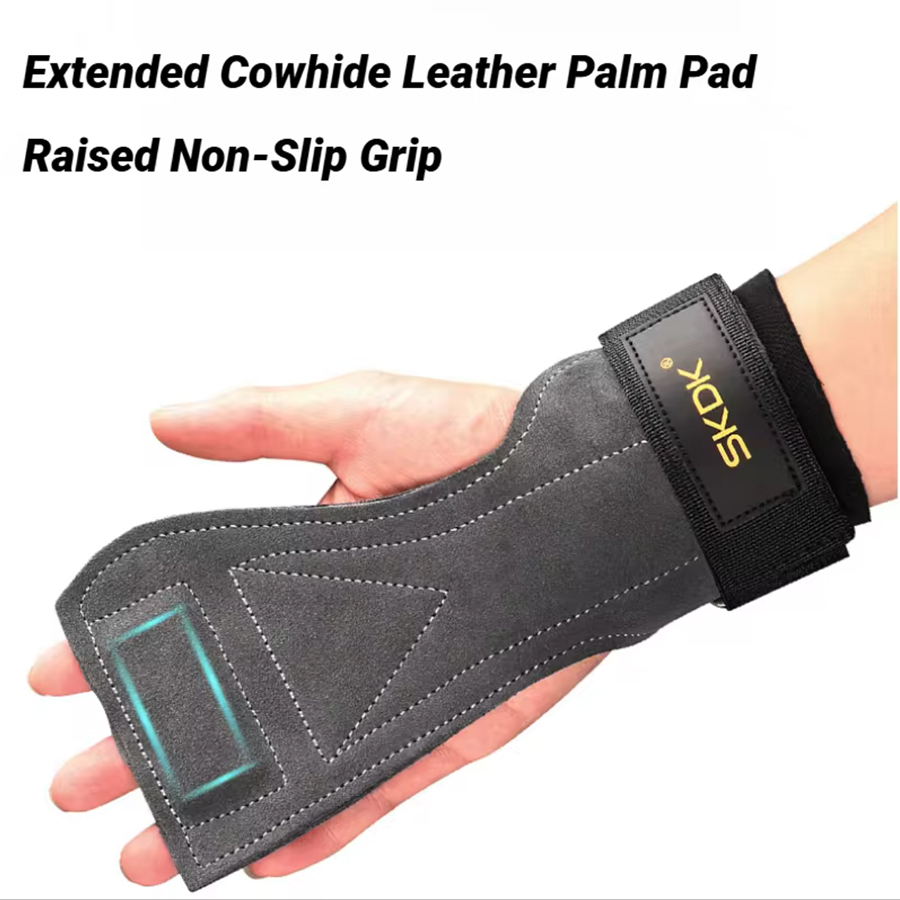 2Pcs Cowhide Gym Gloves Grips  – Leather Workout Belt recenzja i cena