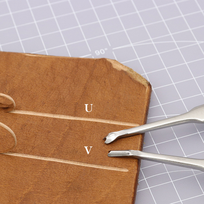 2Pcs Leathercraft Tool Kit U+V – Groover Stitching Tool recenzja i cena
