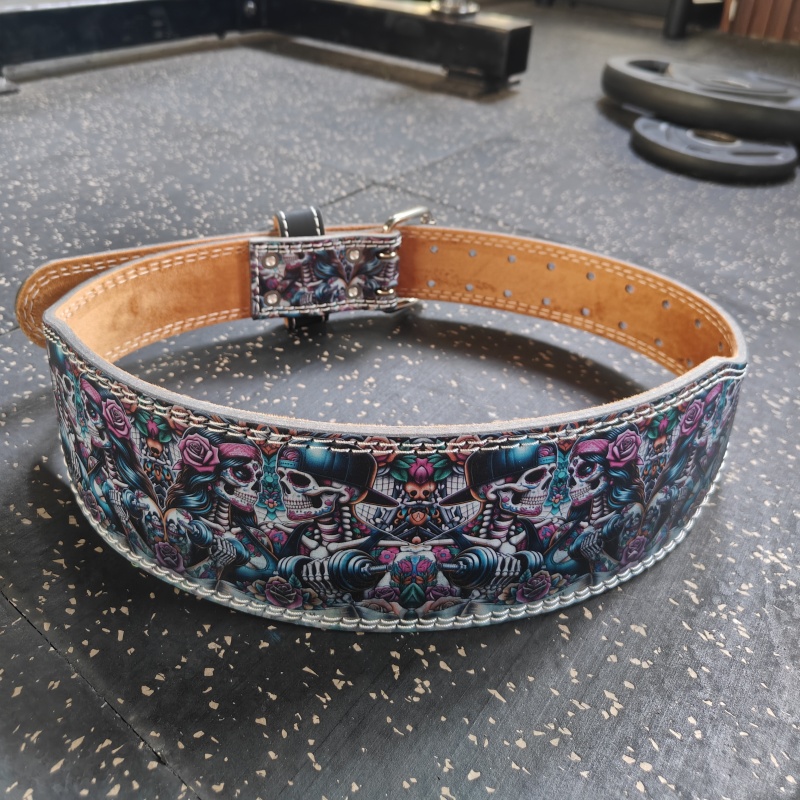 Skull-Themed Couples' Weightli – Leather Workout Belt recenzja i cena