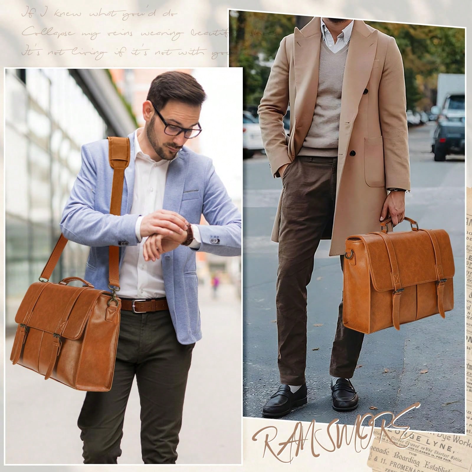 Messenger Bag For Men 15.6 Inc – Vintage Leatherwork recenzja i cena